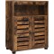 Dulap baie, Artool, pal, 3 rafturi, 2 usi, maro rustic, 60x30x80 cm