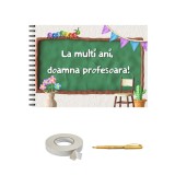 Album foto / Guestbook / Caiet marturii pentru cea mai buna profesoara, format A4 landscape, pix inclus, 25 pagini, accesoriu nunta