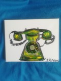 TABLOU PE PANZA CU SASIU NOU 24X30 CM TELEFON PRET DOAR 20 LEI PICTOR FLORIAN