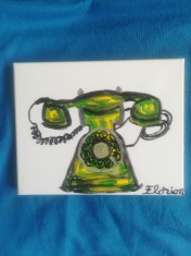 TABLOU PE PANZA CU SASIU NOU 24X30 CM TELEFON PRET DOAR 20 LEI PICTOR FLORIAN