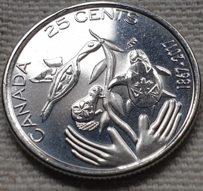 Monedă 25 cents 2017 Canada, unc, Hope for a Green Future foto