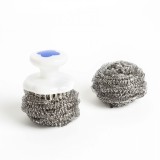 Cumpara ieftin Set burete de spalat vase din fibre de otel - 2 buc. + maner