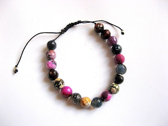 Bratara agate fatetate barbati si femei, bratara unisex 25217