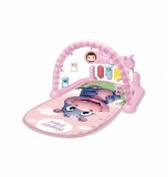 Cumpara ieftin Covoras de joaca bebe cu pian si arcada cu jucarii Hippo Roz