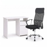 Set de birou Family Pro 100x50x74 cm cu scaun rotativ Fit, alb-gri
