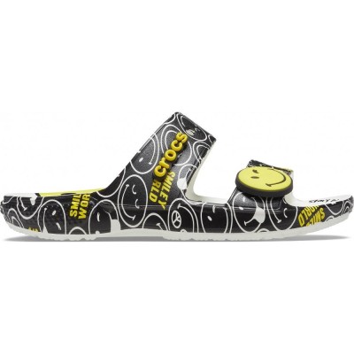 Papuci Classic Crocs Smiley World Sandal​ Alb - White/Multi foto