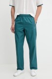adidas Originals pantaloni de bumbac Firebird Pants culoarea turcoaz, uni, KC0688