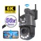 Camera de supraveghere WIFI 6K, 50X, 2 lentile, Control din aplicatie, Detectie umana, Rezistenta la apa IP66 - 4G (Cartela SIM)