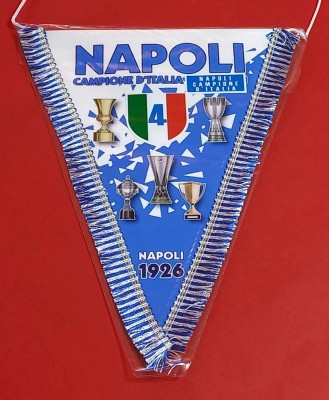 Fanion fotbal - SSC NAPOLI (Italia) dimensiuni 33 x 22 cm-Campioana 2024-2025 foto
