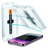 Cumpara ieftin Folie pentru iPhone 14 Pro Max (set 2), Spigen Glas.tR EZ FIT, Clear