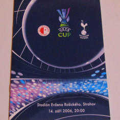 Program meci fotbal SLAVIA PRAGA-TOTTENHAM HOTSPUR(UEFA CUP 2006)