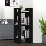 VidaXL Bibliotecă/Separator cameră, negru, 41x35x91 cm, lemn masiv pin