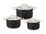 Set oale inox cu capac 6 piese Zass Gourmet ZG-SCS 01, culoare Negru - RESIGILAT