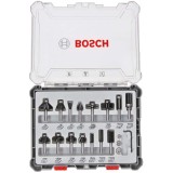 Bosch 2607017471 - Set cutite frezat tija 6 mm ambalaj plastic 15 bucati