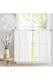 Perdele din plasă cu aspect de in, moderne, pentru bucătărie, albe, perdele de tip bistro, set de 2 bucăți, 65 l x 60 h cm, w