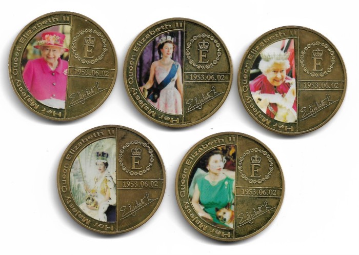 Marea Britanie - REGINA ELISABETA II - Set 5 Monede/Medalii Comemorative