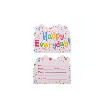 Set 10 Invitatii pentru Petrecere, Cyrax, Model Happy Everyday, 17 x 12 cm, Multicolor foto