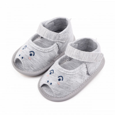 Sandalute gri pentru baietei - Animalut (Marime Disponibila: 6-9 luni (Marimea foto