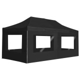 Cort de petrecere pliabil cu pereți, antracit, 6x3 m, aluminiu