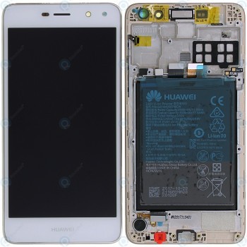 Huawei Y6 2017 (MYA-L11) Capac frontal modul display + LCD + digitizer + baterie alb 02351DME foto