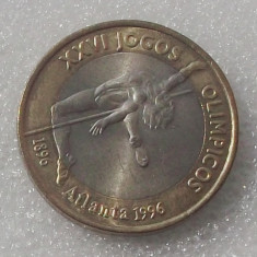 PORTUGALIA 200 Escudos 1996 OLYMPIC GAMES ATLANTA BIMETAL aUNC / UNC **