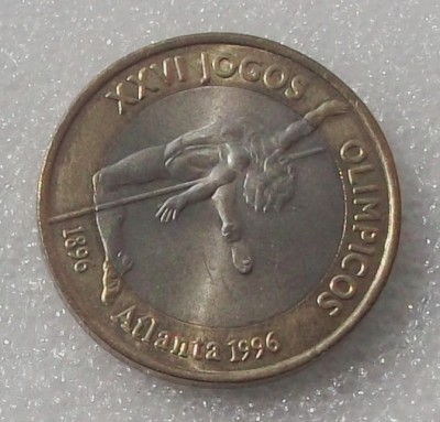 PORTUGALIA 200 Escudos 1996 OLYMPIC GAMES ATLANTA BIMETAL aUNC / UNC ** foto