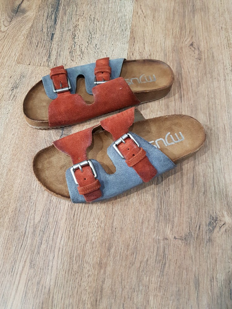 Papuci-sandale dama noi gen Birkenstock piele intoarsa 37, Multicolor |  Okazii.ro