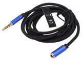 Cablu Audio Jack 3.5mm 4 pini 1.5m Negru