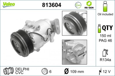 VALEO 813604 VALEO RE-GEN REMANUFACTURED Compresor, climatizare foto