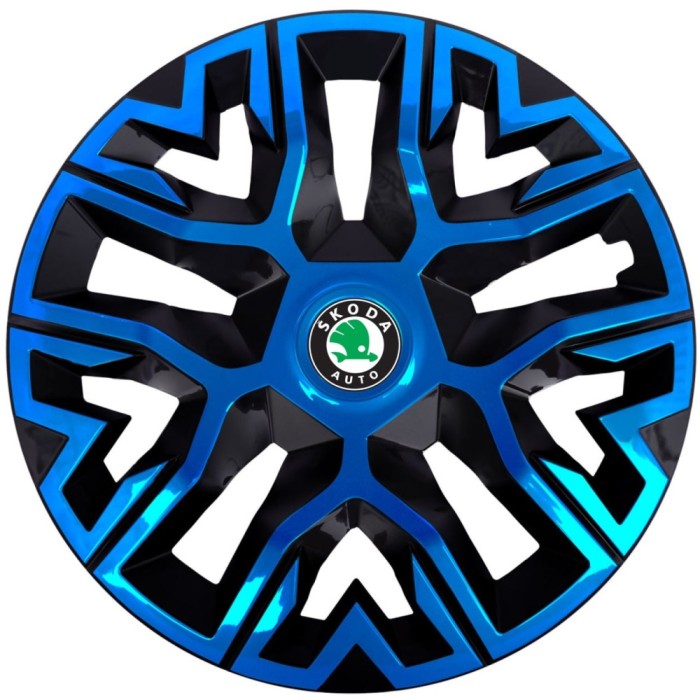 Set 4 Capace Roti 16 inchi, Best Albastru-Negru, Compatibile Cu Skoda