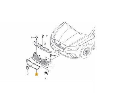 Rama grila radiator Seat Ibiza, 10.2017-, Fata, negru, Aftermarket foto