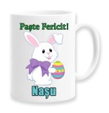 Cana alba personalizata &quot;Paste Fericit Nasu&quot;, INOVATIX&reg;. 330ml, Oem