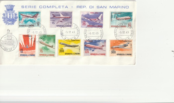 FDC ,Aviatie,San Marino.