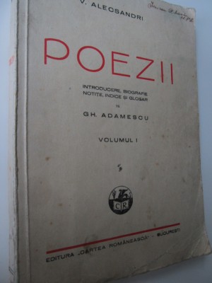 Poezii (editie Gh. Adamescu) , 1946 - V. Alecsandri foto