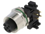Soclu M12 4-PIN DeviceNet/CANopen THT IP65/IP67