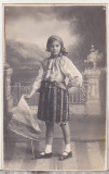 Bnk foto Portret de fata in costum popular - Alexandria 1926, Alb-Negru, Romania 1900 - 1950, Portrete