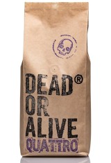 Cafea boabe DEAD OR ALIVE Crema pentru espressor automat, Quattro &bdquo;Special Edition&rdquo; 1 kg, amestec Arabica și Robusta, cafea italiană tare, boabe