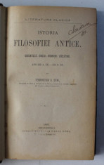 ISTORIA FILOSOFIEI ANTICE , ORIENTUL , GRECII , ROMANII , CRESTINII , 1893 foto