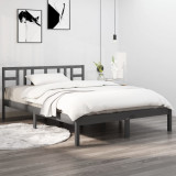 Cumpara ieftin Cadru de pat, gri, 200x200 cm, lemn masiv