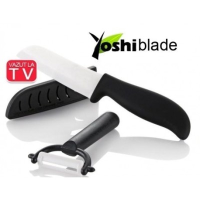 Set cutit si dispozitiv ceramic pentru cojire Yoshi Blade foto