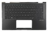 Carcasa superioara cu tastatura palmrest Laptop 2-in-1, Asus, Flip 13 UX362F, UX362FA, 90NB0JC1-R31US0, 13N1-68A0711, UX362FA-2G, iluminata, neagra, l