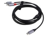 Cablu RCA x2 la USB-C VENTION BILHF 1m Negru Nichelat 3mm