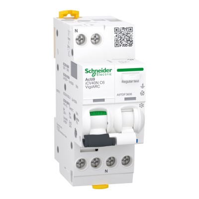 Diferential AFDD cu detectie arc electric 1P+N 6A C 30mA 6KA Schneider A9TDF3606 foto