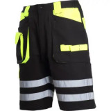 Pantaloni Lahti Pro Lucru Bumbac cu Reflectorizant Scurti Culoare Negru Marime S