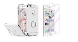 Cumpara ieftin Pachet husa Apple iPhone 6 Plus/6S Plus,MyStyle Elegance Luxury 3in1 Ring Silver, folie de sticla gratis