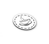 Suport pahar din MDF alb de 2.5 mm, design ceasca cafea, Oem