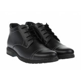 OFERTA MARIMEA 40 - Ghete barbati din piele naturala, imblanite, negre - L2079N