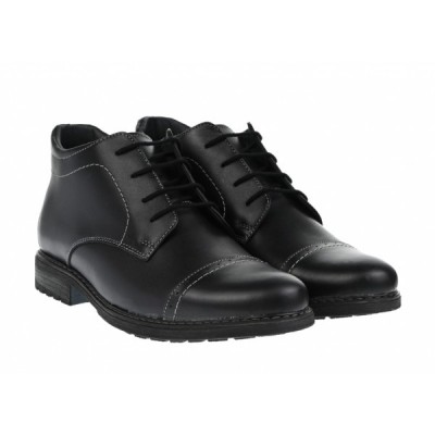 OFERTA MARIMEA 40 - Ghete barbati din piele naturala, imblanite, negre - L2079N foto
