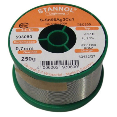 SN96CU3AG1 FLUDOR FARA PLUMB 0,7MM/250GR, STANNOL 593080 STANNOL foto