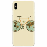 Husa silicon pentru Apple Iphone XS, Retro Bicycle Illustration